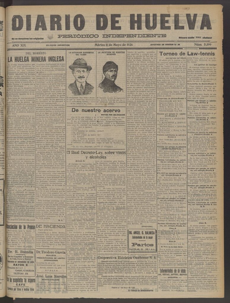 Miniatura de Diario de Huelva : periódico independiente del 11 de mayo de 1926