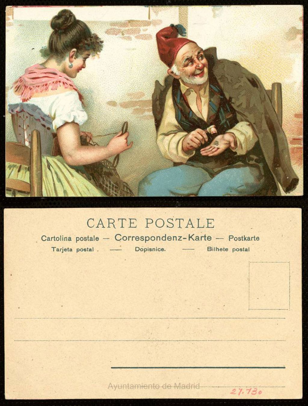 Miniatura de Anciano y Muchacha