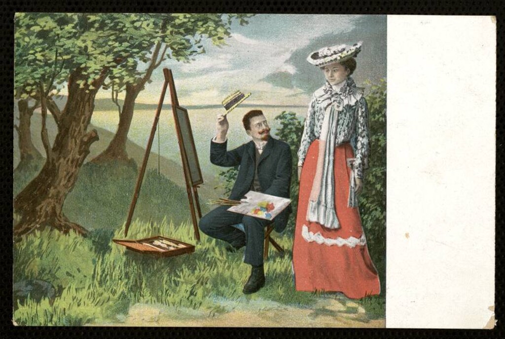 Miniatura de El Pintor y la modelo