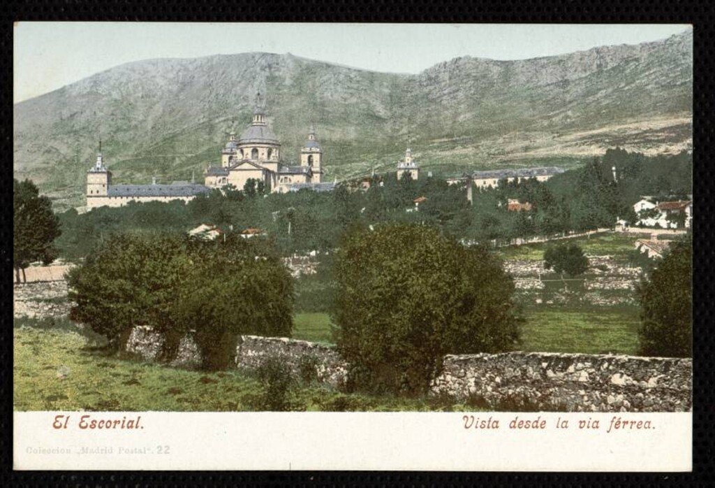 Miniatura de El Escorial. Vista desde la vía ferrea