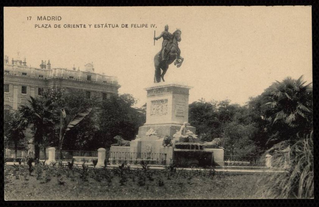 Miniatura de Plaza de Oriente y estatua de Felipe IV