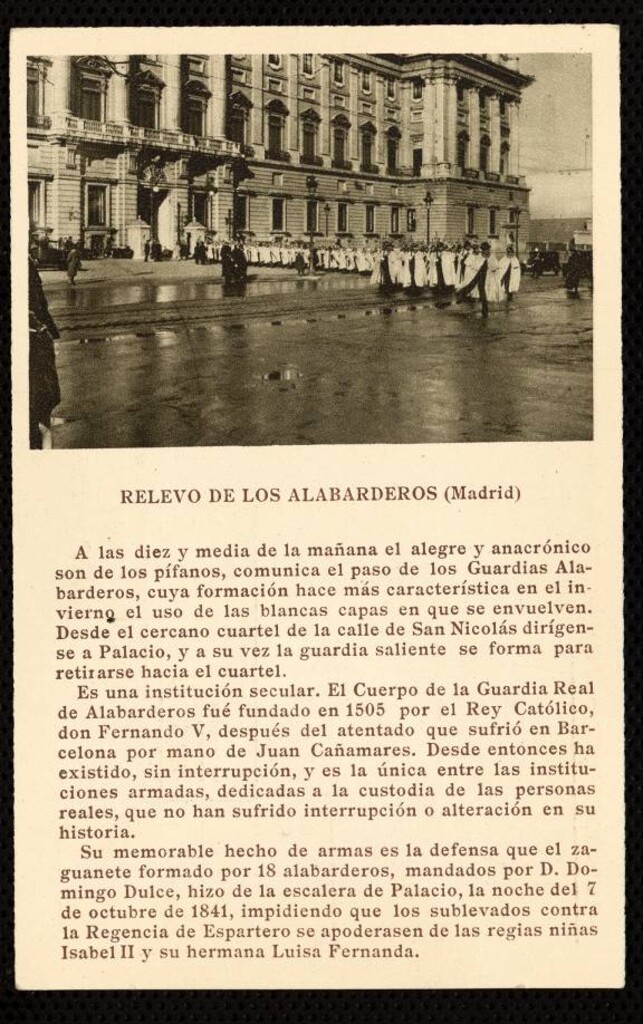 Miniatura de Relevo de los alabarderos en el Palacio Real