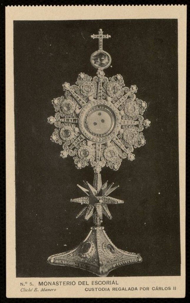 Miniatura de Monasterio del Escorial. Custodia regalada por Carlos II