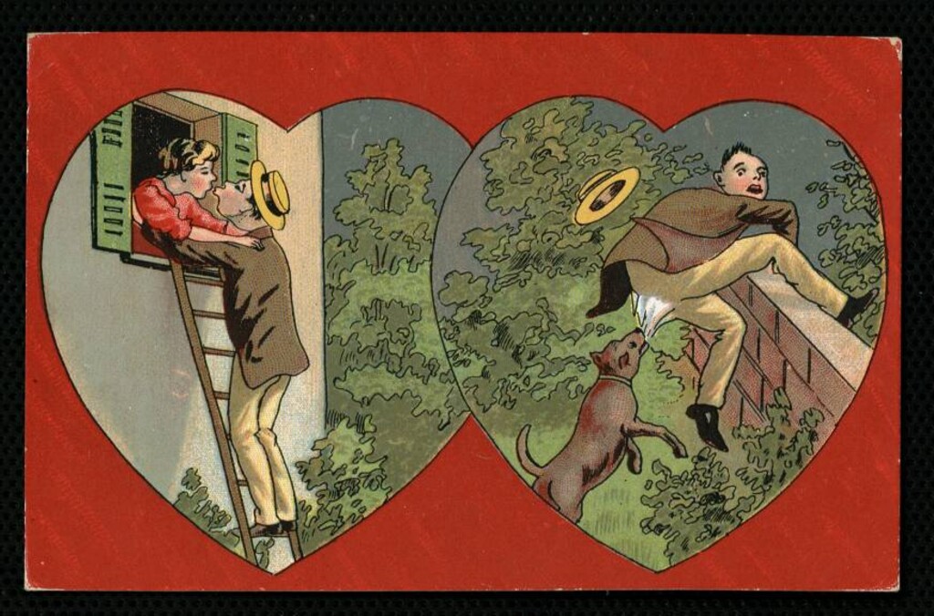 Miniatura de Caricatura de dos escenas de enamorados