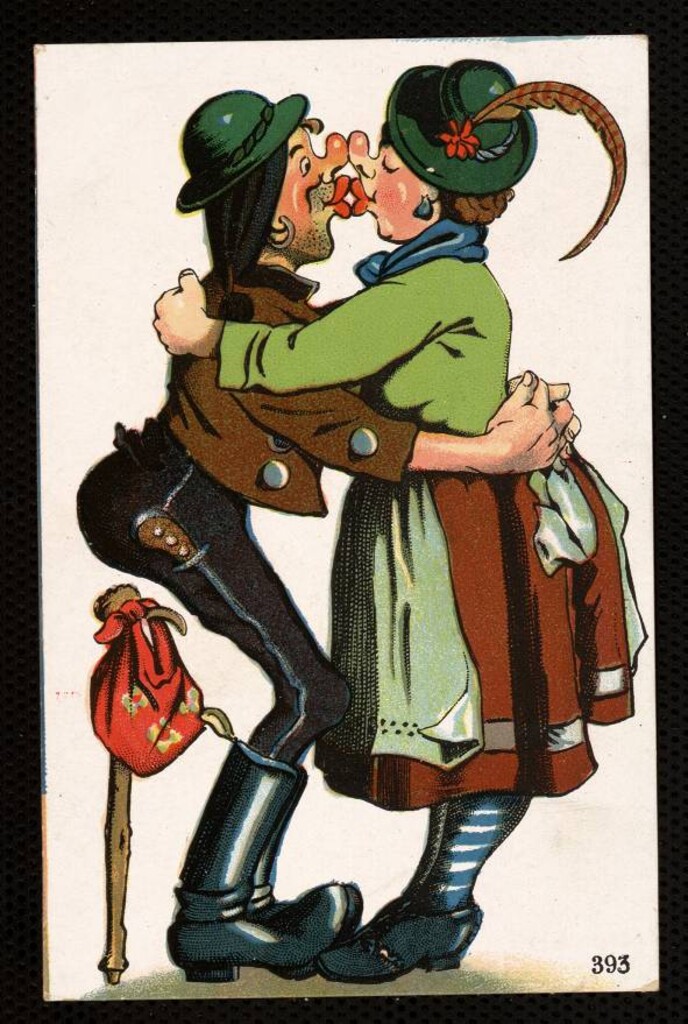 Miniatura de Pareja besándose