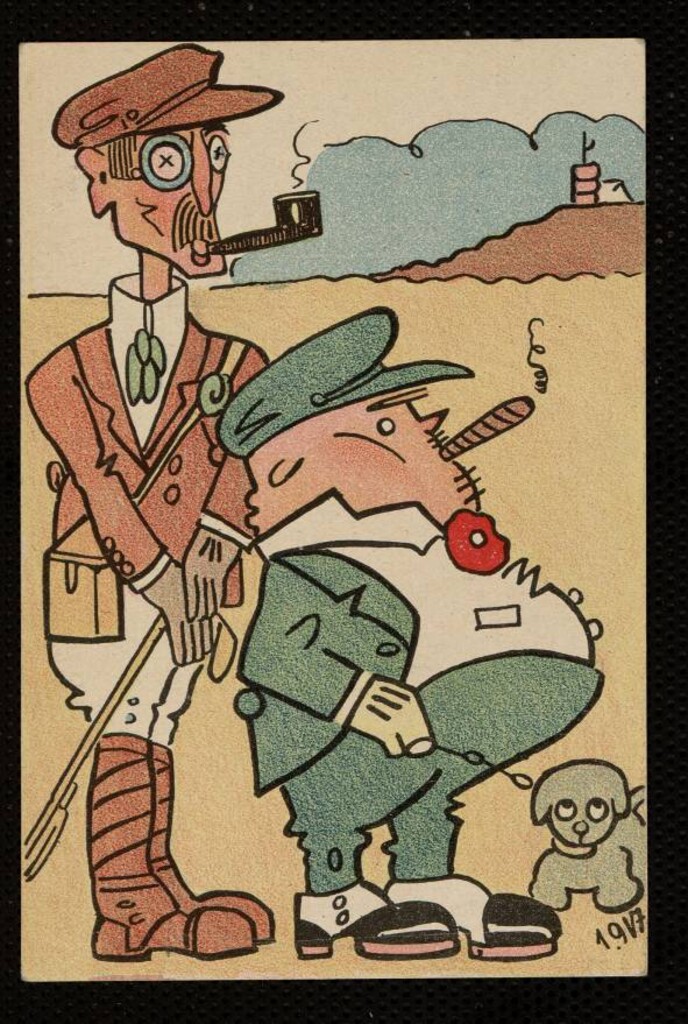 Miniatura de Dos hombres fumando