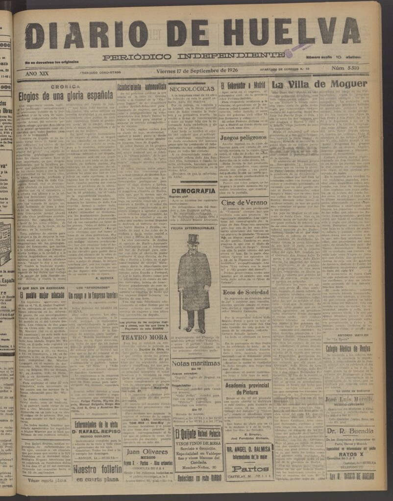 Miniatura de Diario de Huelva : periódico independiente del 17 de septiembre de 1926
