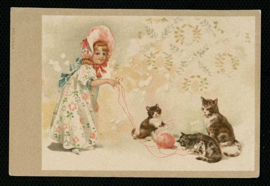 Miniatura de Niña con gatos