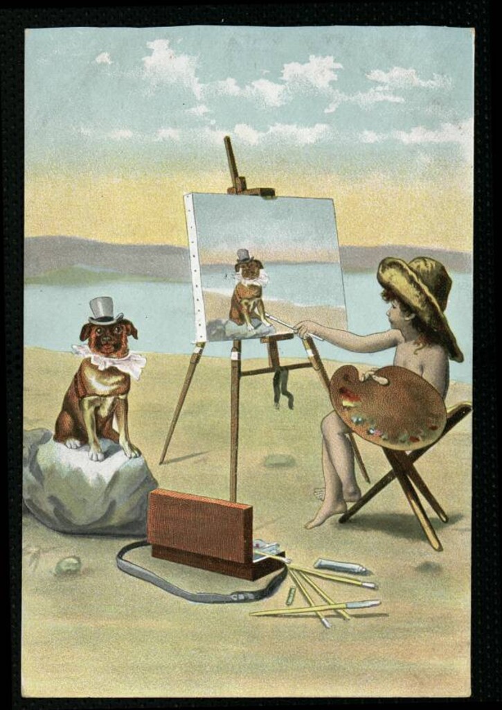 Miniatura de Niño pintando un perro