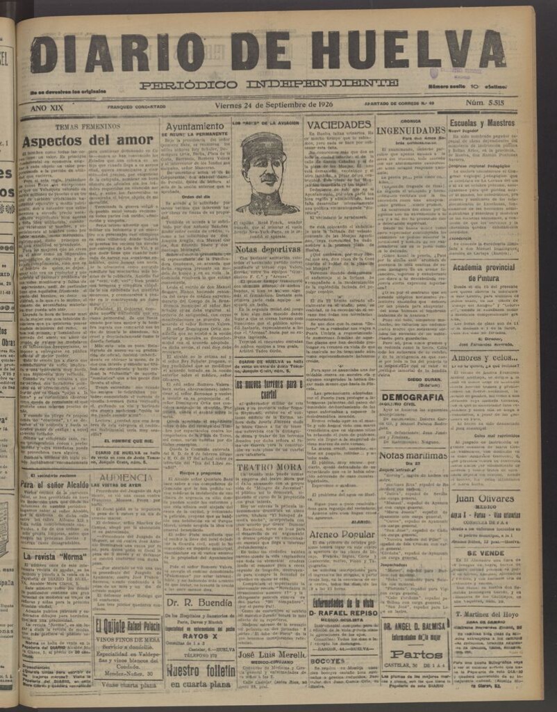 Miniatura de Diario de Huelva : periódico independiente del 24 de septiembre de 1926