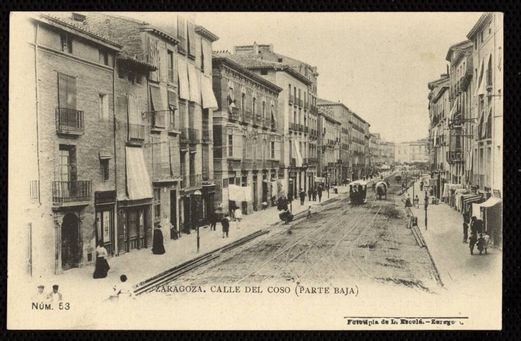 Miniatura de Zaragoza. Calle del Coso (parte baja)