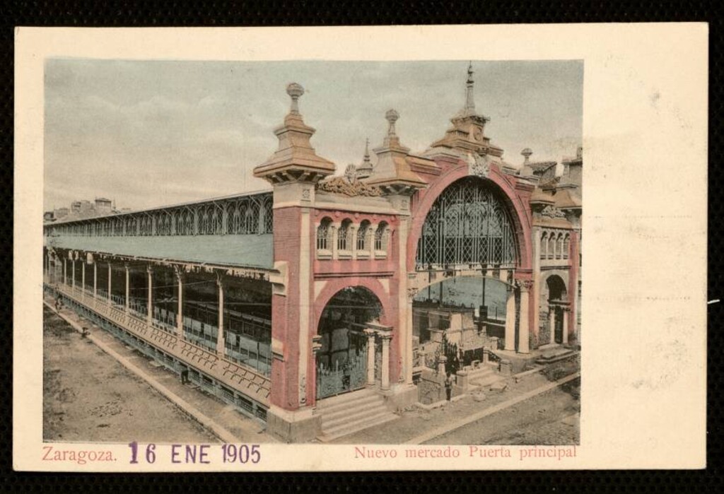 Miniatura de Zaragoza. Nuevo mercado. Puerta principal