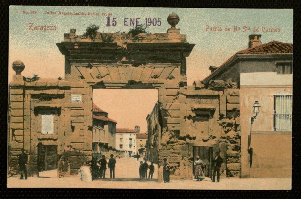 Miniatura de Zaragoza. Puerta de Nuestra Señora del Carmen