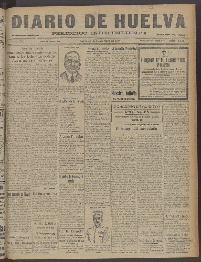 Miniatura de Diario de Huelva : periódico independiente del 11 de noviembre de 1926