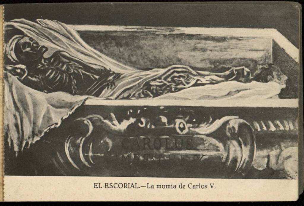 Miniatura de El Escorial. La momia de Carlos V