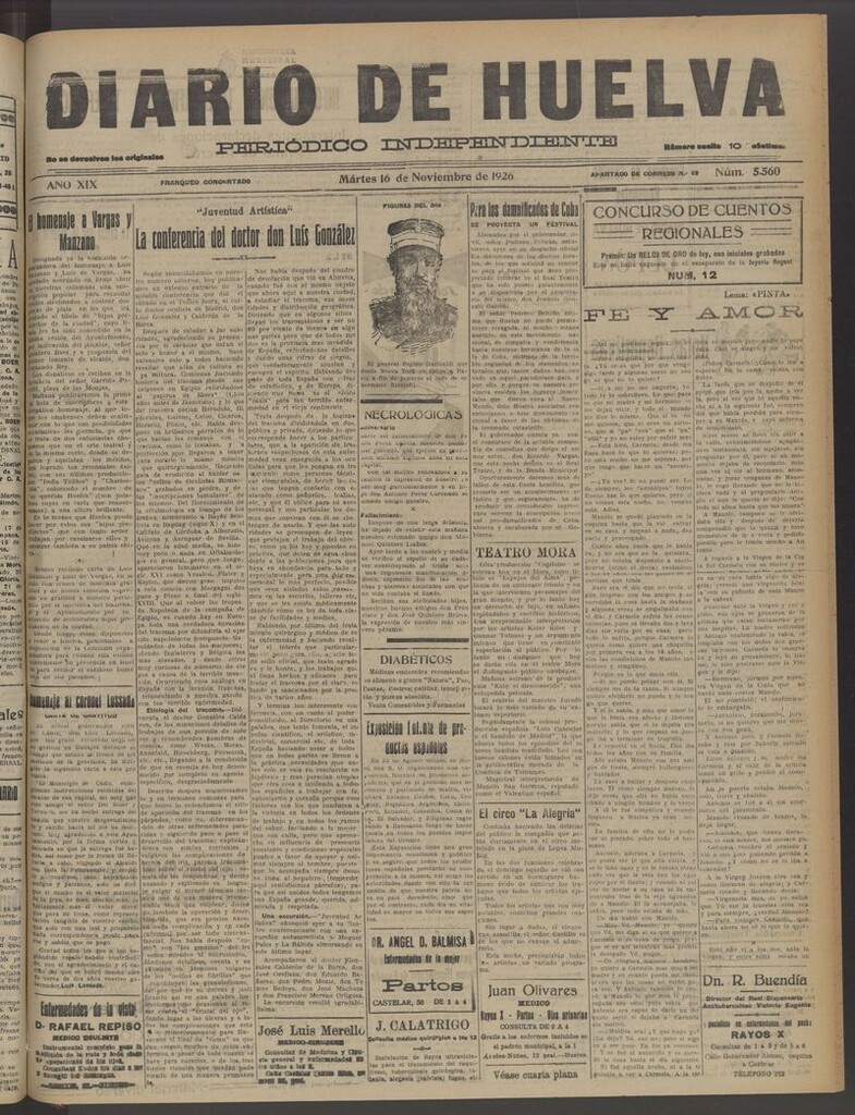 Miniatura de Diario de Huelva : periódico independiente del 16 de noviembre de 1926
