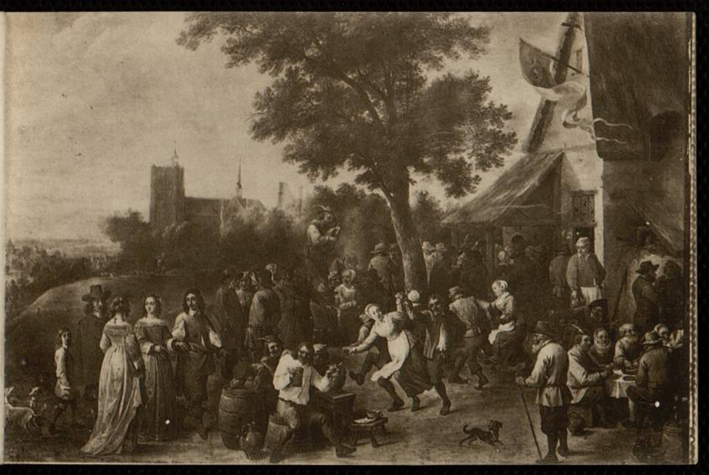 Miniatura de Museo del Prado. Teniers: Fiesta de Lugareños