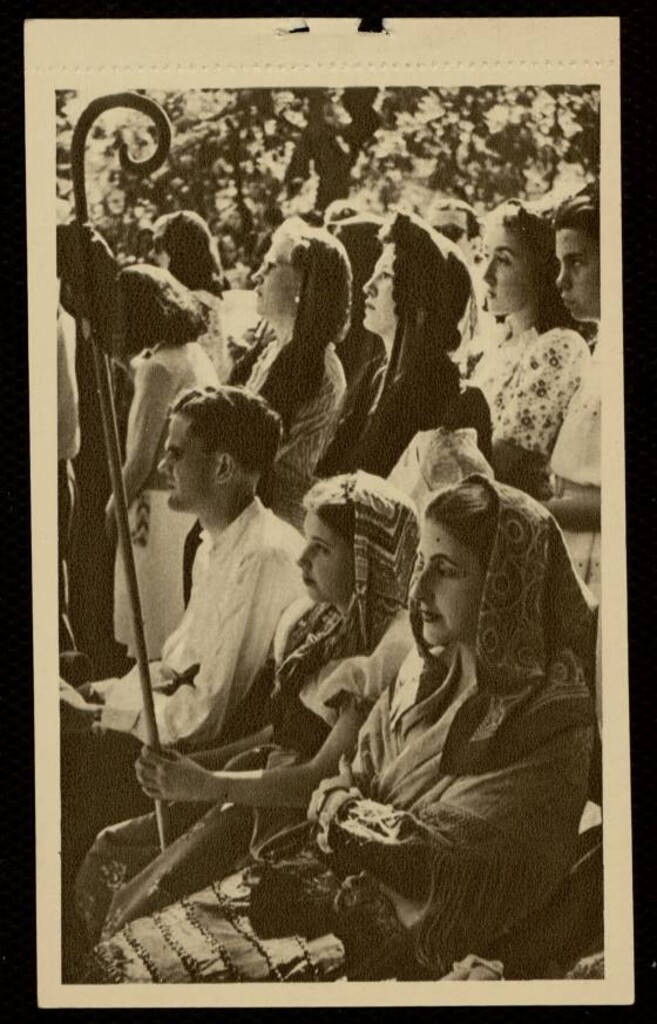Miniatura de Romería de la Virgen de Gracia. Los Romeros durante el Santo Sacrificio de la Misa.