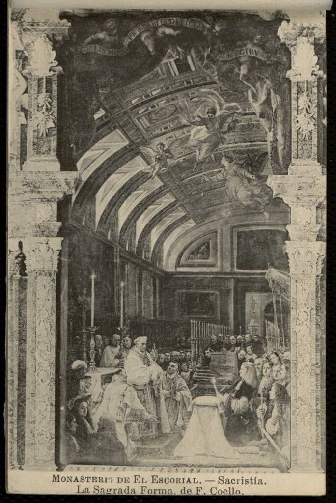Miniatura de Monasterio del Escorial. Sacristía. La Sagrada Forma, de F. Coello