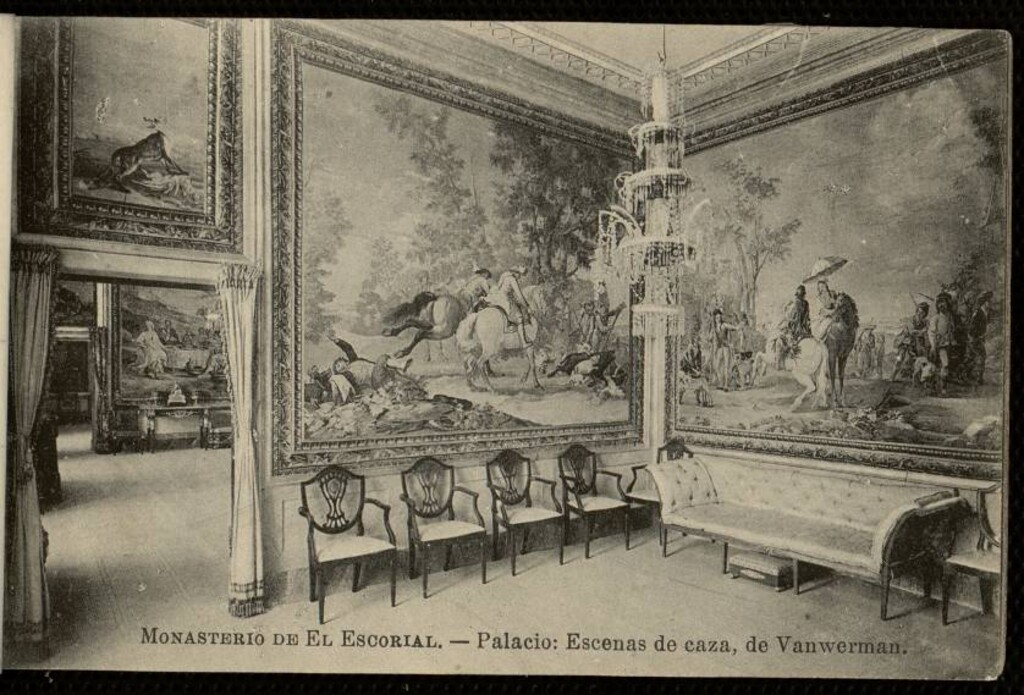 Miniatura de Monasterio de El Escorial. Palacio: Escenas de caza, de Wouwerman