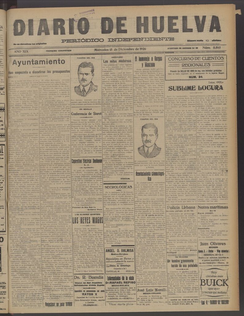 Miniatura de Diario de Huelva : periódico independiente del 15 de diciembre de 1926