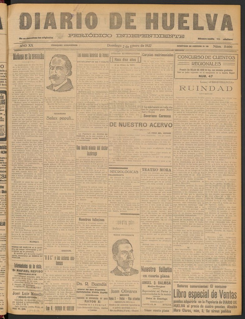 Miniatura de Diario de Huelva : periódico independiente del 2 de enero de 1927