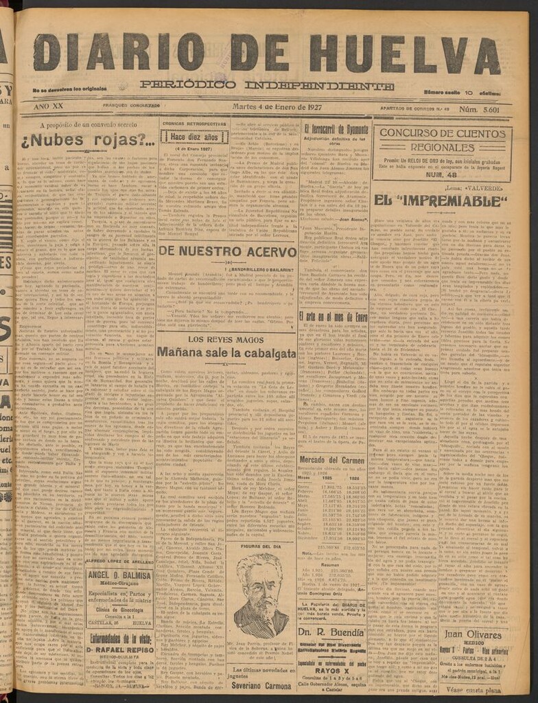Miniatura de Diario de Huelva : periódico independiente del 4 de enero de 1927