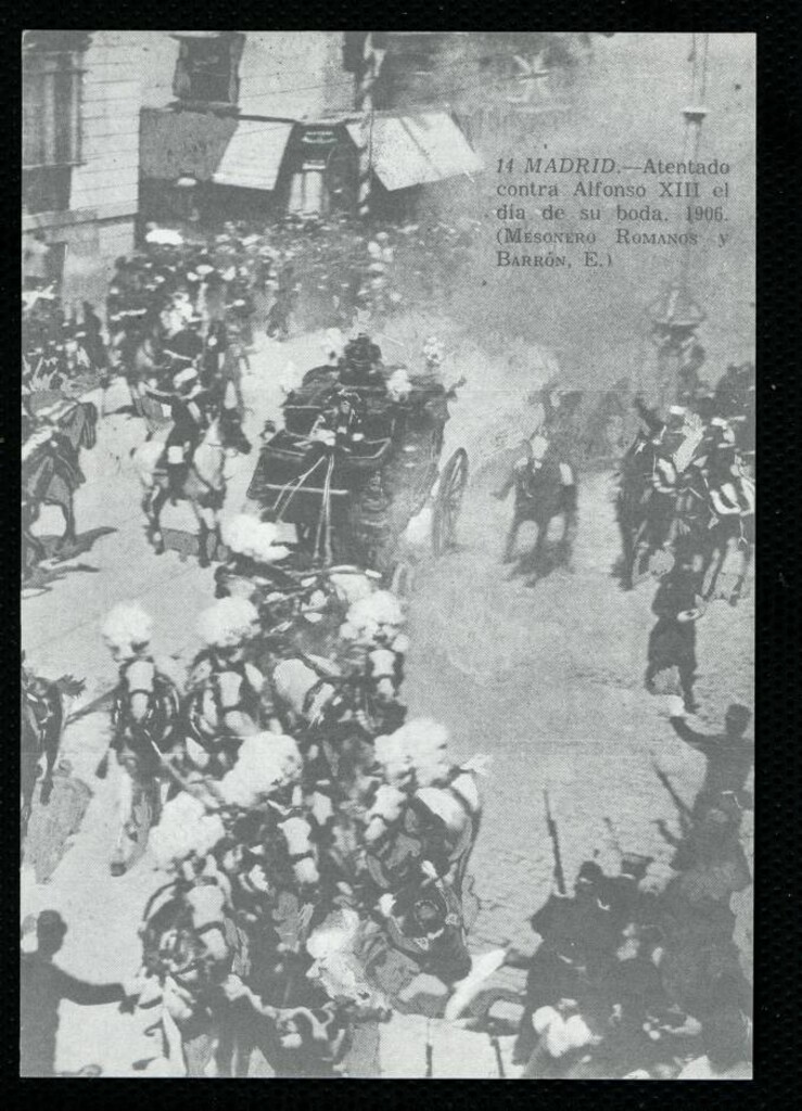 Miniatura de Atentado contra Alfonso XIII el día de su boda, 1906, de Mesonero Romanos y E. Barrón