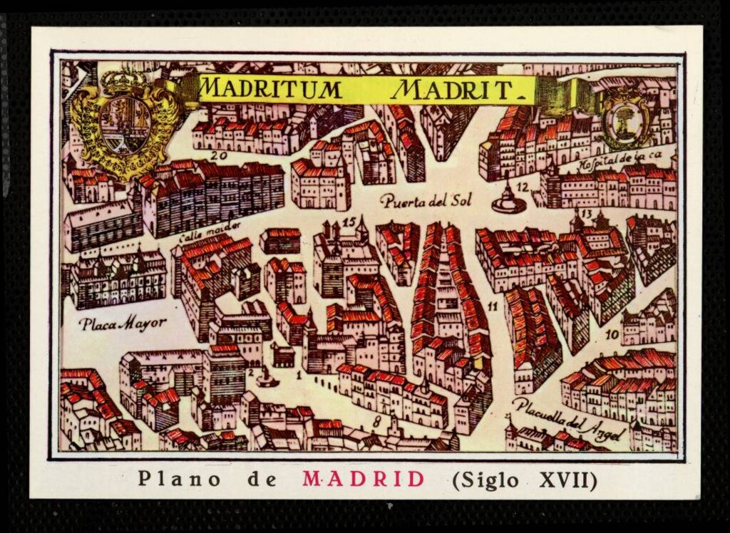 Miniatura de Plano de Madrid en el siglo XVII