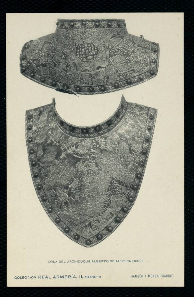 Miniatura de Real Armería. Gola del archiduque Alberto de Austria (1602)