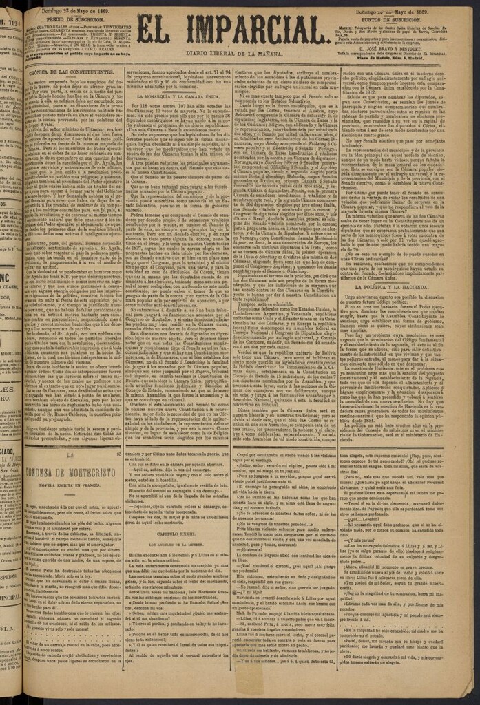 Miniatura de Diario El Imparcial del 23 de mayo de 1869