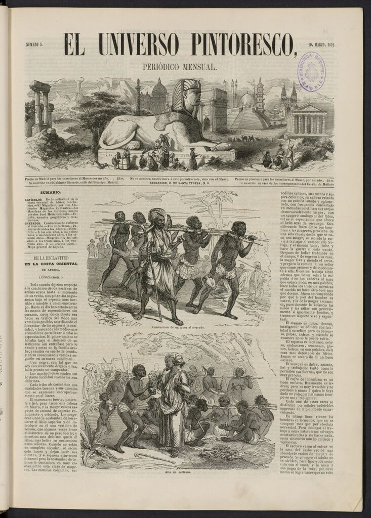Miniatura de El Universo Pintoresco del 10 de marzo de 1852, nº 3