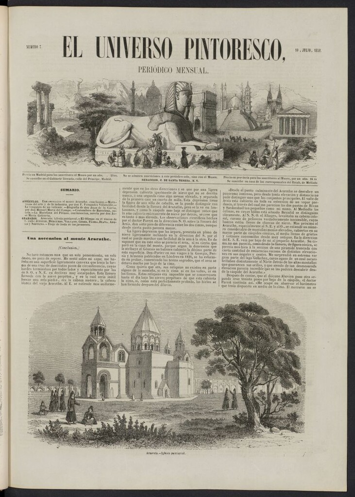 Miniatura de El Universo Pintoresco del 10 de julio de 1852, nº 7