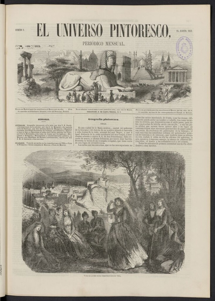 Miniatura de El Universo Pintoresco del 10 de agosto de 1852, nº 8