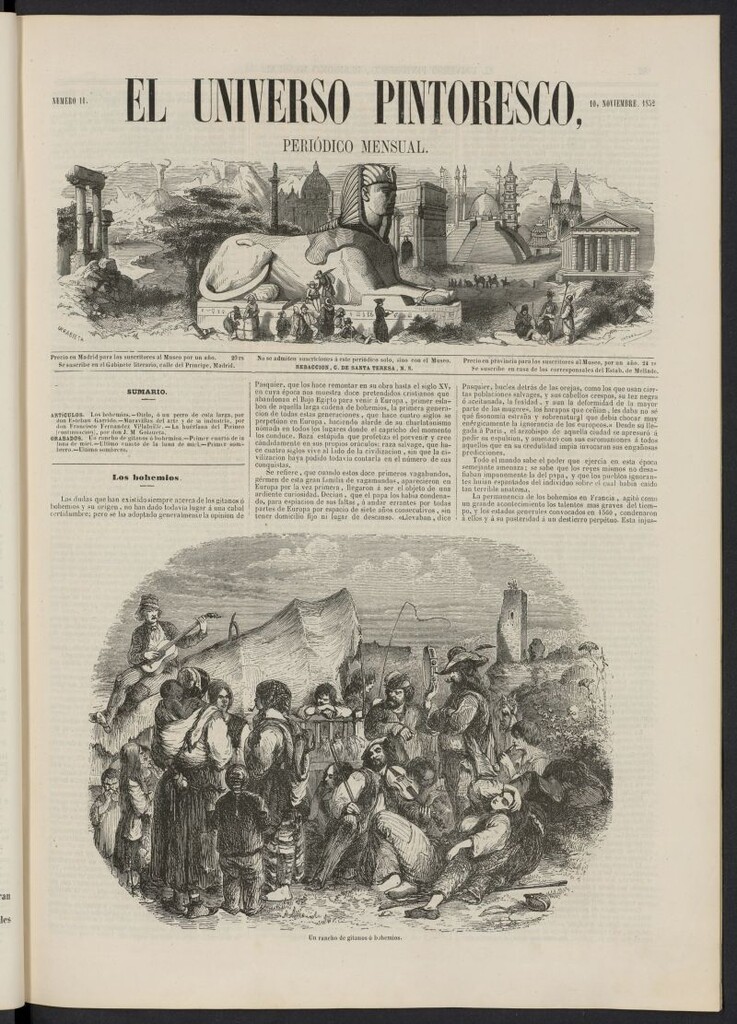 Miniatura de El Universo Pintoresco del 10 de noviembre de 1852, nº 11