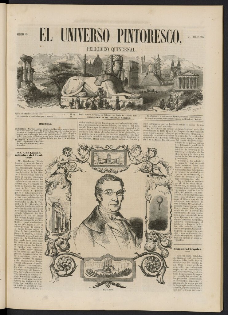 Miniatura de El Universo Pintoresco del 31 de marzo de 1853, nº 18