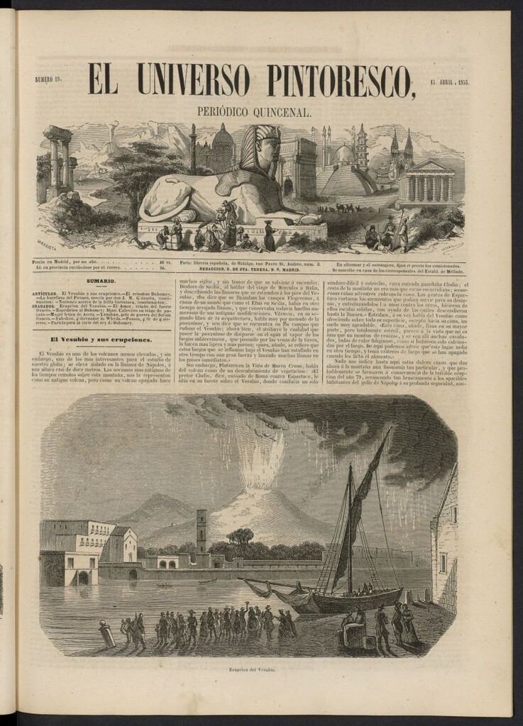 Miniatura de El Universo Pintoresco del 15 de abril de 1853, nº 19