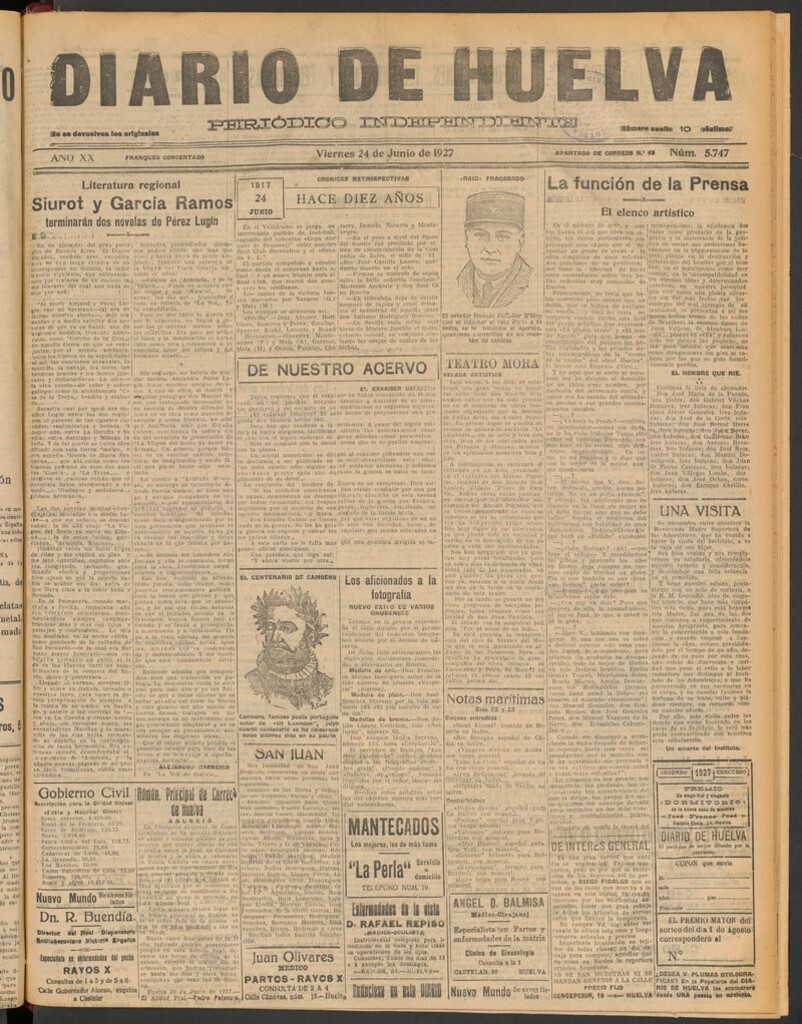 Miniatura de Diario de Huelva : periódico independiente del 24 de junio de 1927