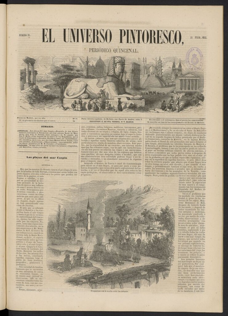 Miniatura de El Universo Pintoresco del 31 de julio de 1853, nº 26