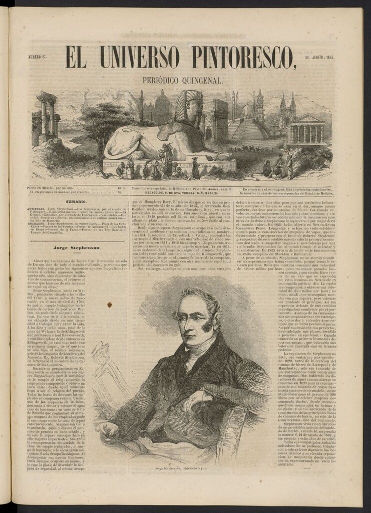 Miniatura de El Universo Pintoresco del 15 de agosto de 1853, nº 27