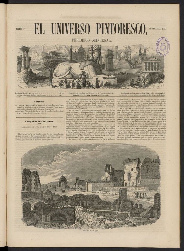 Miniatura de El Universo Pintoresco del 30 de septiembre de 1853, nº 30