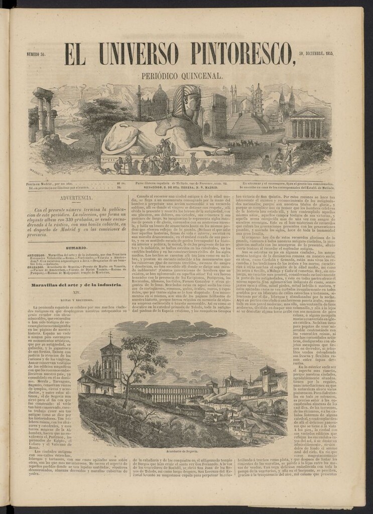 Miniatura de El Universo Pintoresco del 30 de diciembre de 1853, nº 36