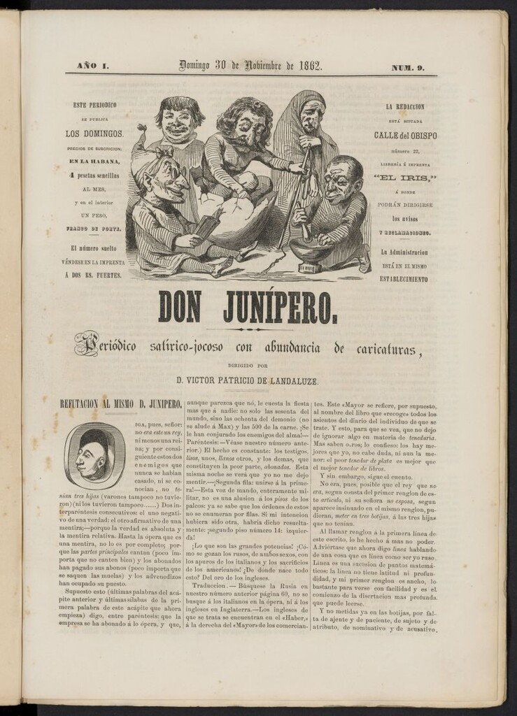 Miniatura de Don Junípero del 30 de noviembre de 1862, nº 9