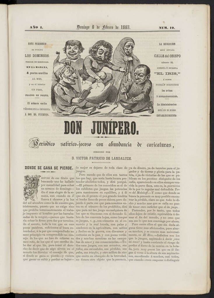 Miniatura de Don Junípero del 8 de febrero de 1863, nº 19