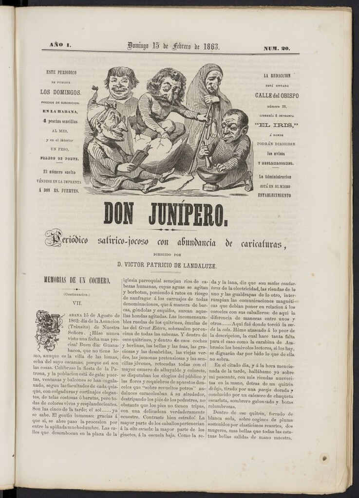 Miniatura de Don Junípero del 15 de febrero de 1863, nº 20