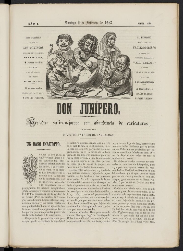 Miniatura de Don Junípero del 6 de septiembre de 1863, nº 49