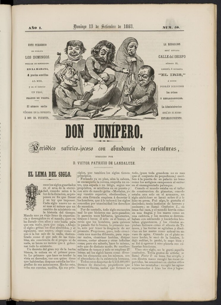Miniatura de Don Junípero del 13 de septiembre de 1863, nº 50
