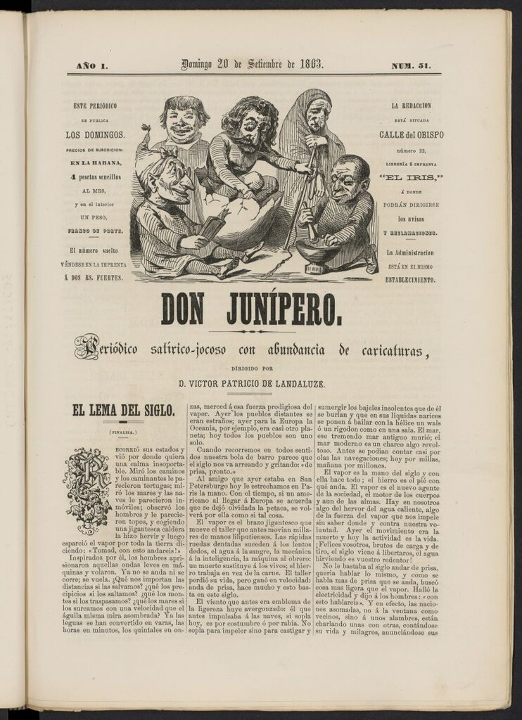 Miniatura de Don Junípero del 20 de septiembre de 1863, nº 51