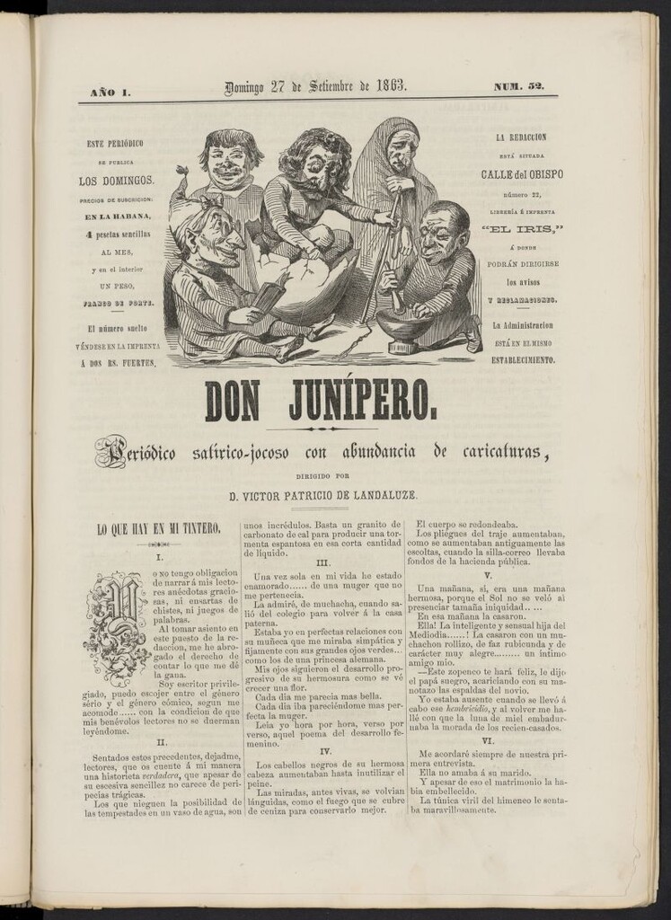 Miniatura de Don Junípero del 27 de septiembre de 1863, nº 52