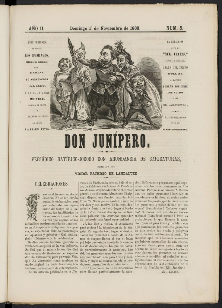 Miniatura de Don Junípero del 1 de noviembre de 1863, nº 5